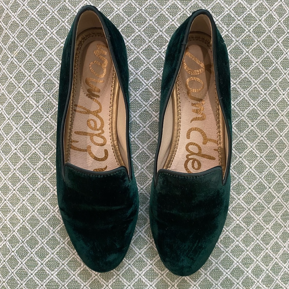 Sam Edelman Jordy dark green velvet loafer